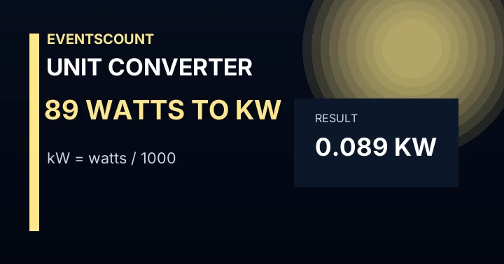 89 Watts To KW