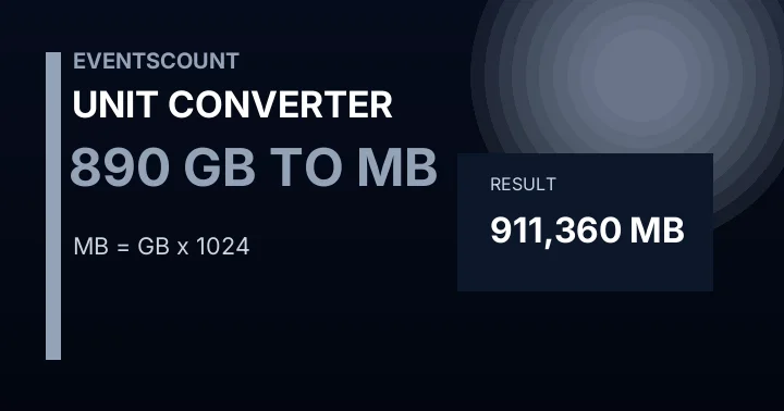890 GB To MB