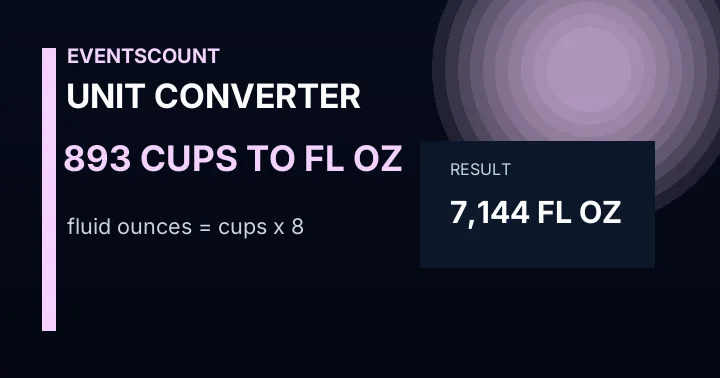 893 Cups To Fl Oz