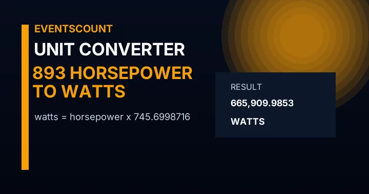 893 Horsepower To Watts