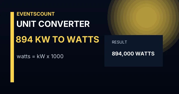 894 KW To Watts