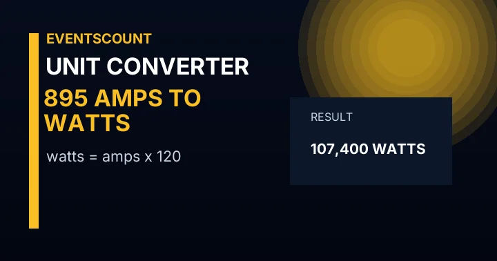 895 Amps To Watts