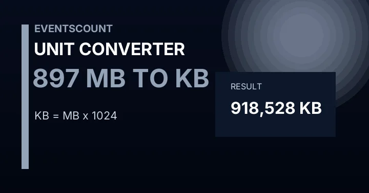 897 MB To KB