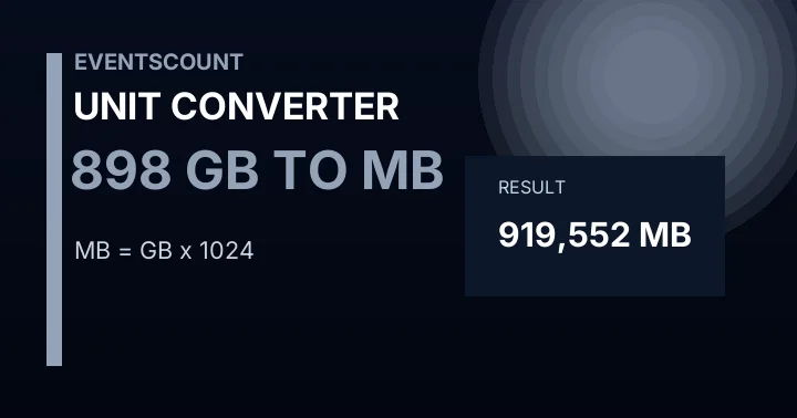 898 GB To MB