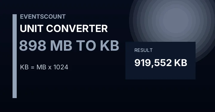 898 MB To KB
