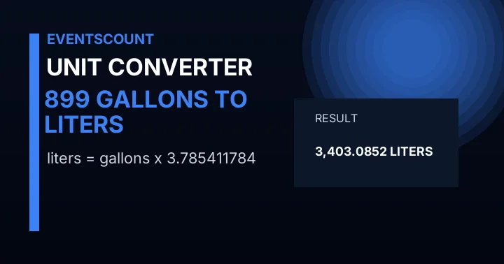 899 Gallons To Liters