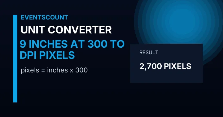 9 Inches At 300 DPI To Pixels
