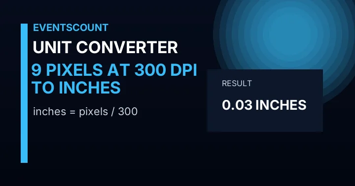 9 Pixels At 300 DPI To Inches