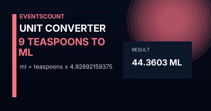 9 Teaspoons To Ml