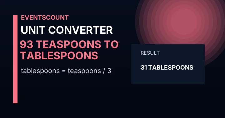 93 Teaspoons To Tablespoons