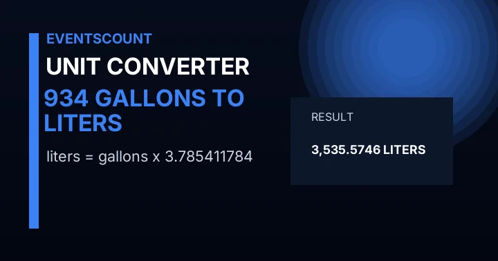 934 Gallons To Liters