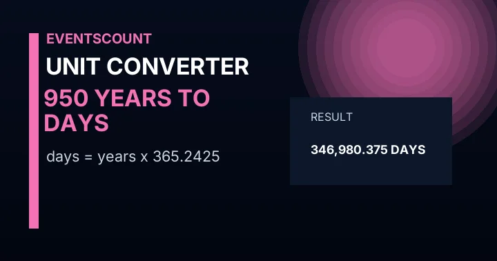 950 Years To Days