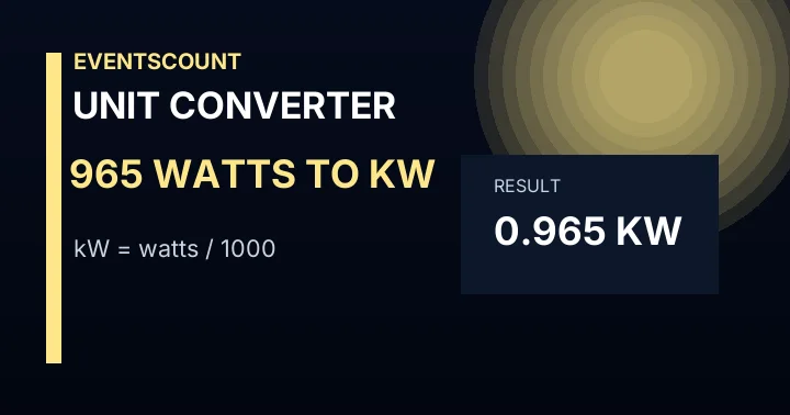 965 Watts To KW