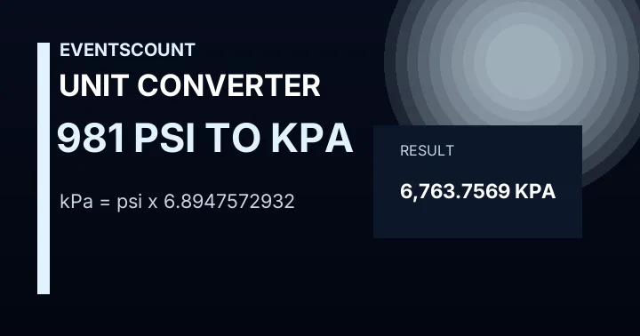 981 Psi To KPa