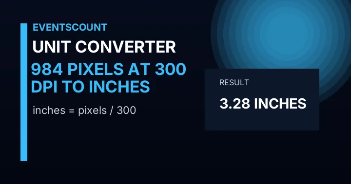 984 Pixels At 300 DPI To Inches