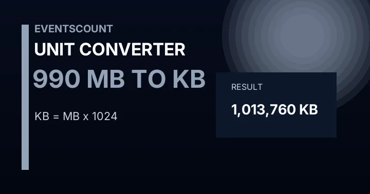 990 MB To KB