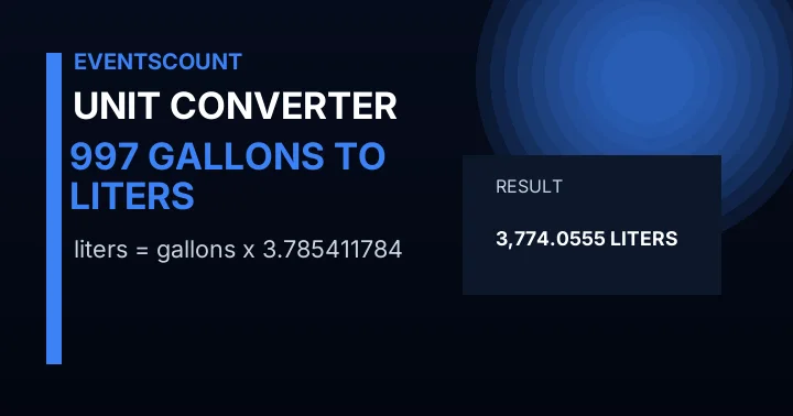 997 Gallons To Liters