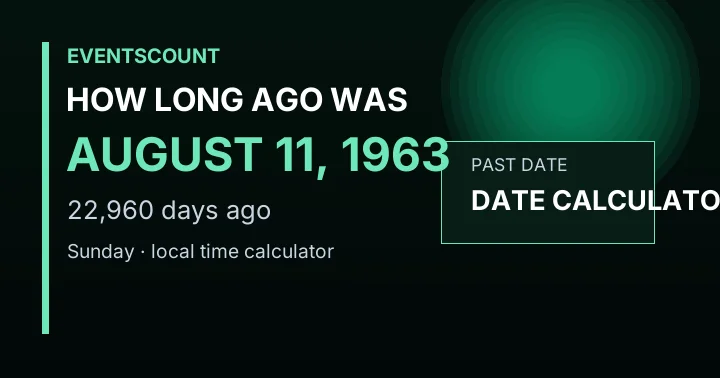 How Long Ago Was August 11, 1963?