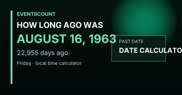 How Long Ago Was August 16, 1963?