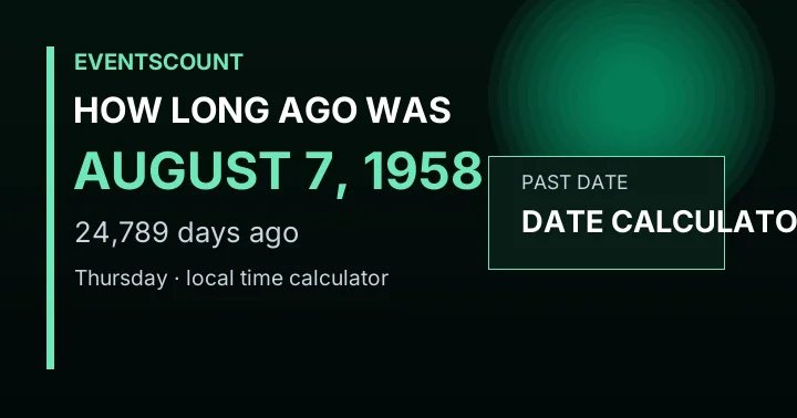 How Long Ago Was August 7, 1958?
