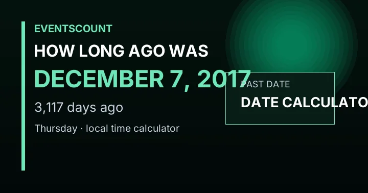 How Long Ago Was December 7, 2017?