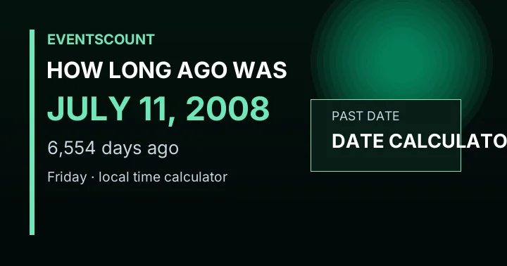 How Long Ago Was July 11, 2008?