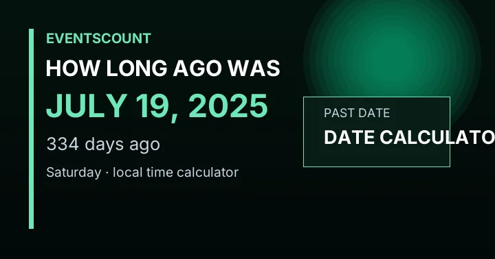 How Long Ago Was July 19, 2025?
