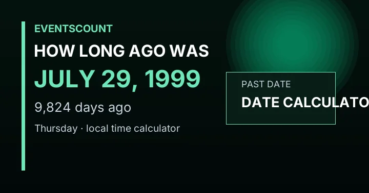 How Long Ago Was July 29, 1999?