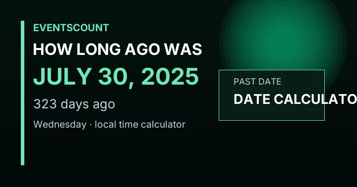 How Long Ago Was July 30, 2025?