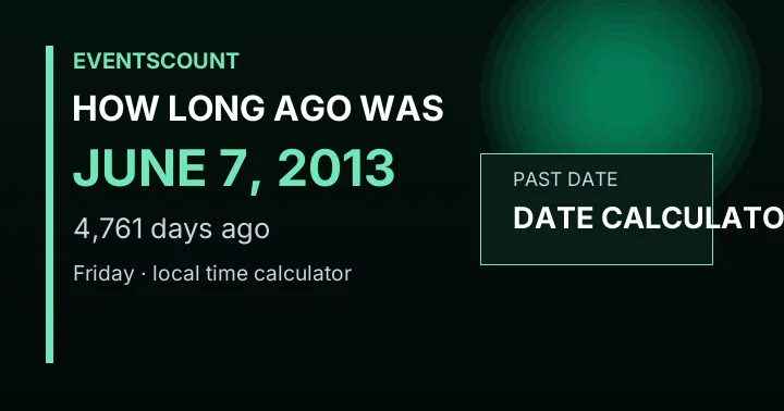 How Long Ago Was June 7, 2013?