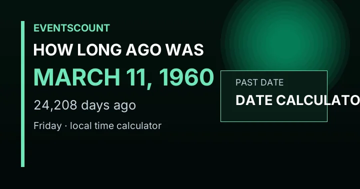 How Long Ago Was March 11, 1960?