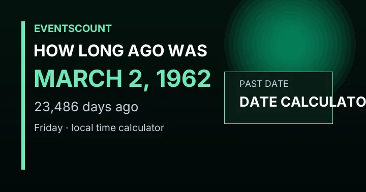 How Long Ago Was March 2, 1962?