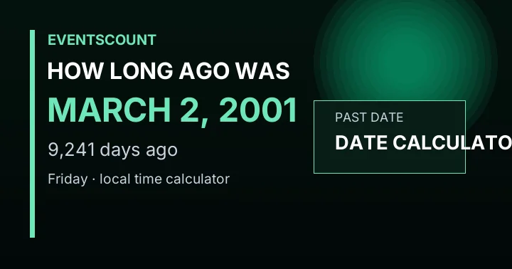 How Long Ago Was March 2, 2001?