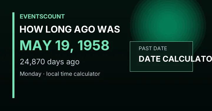 How Long Ago Was May 19, 1958?