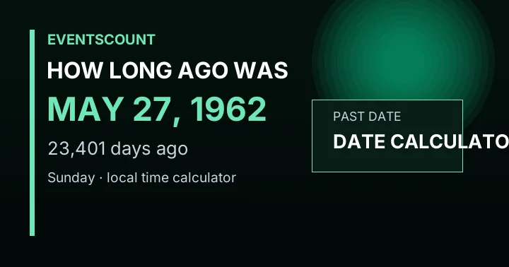 How Long Ago Was May 27, 1962?