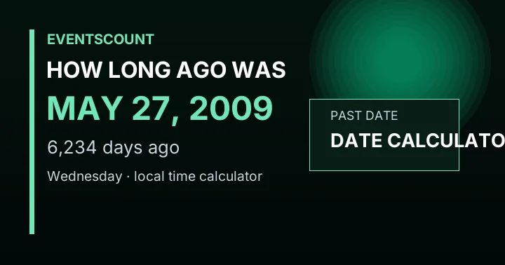 How Long Ago Was May 27, 2009?