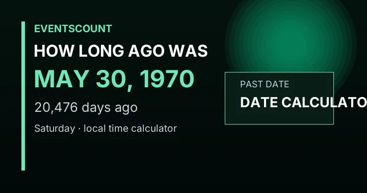 How Long Ago Was May 30, 1970?