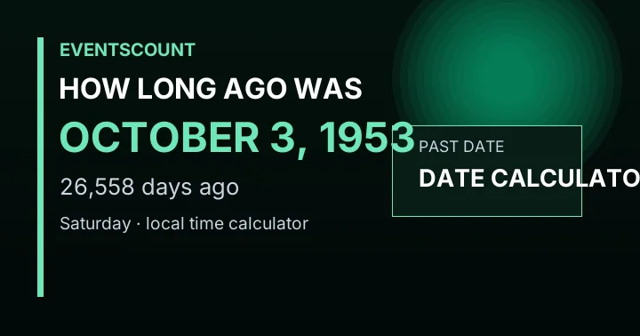 How Long Ago Was October 3, 1953?