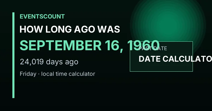 How Long Ago Was September 16, 1960?