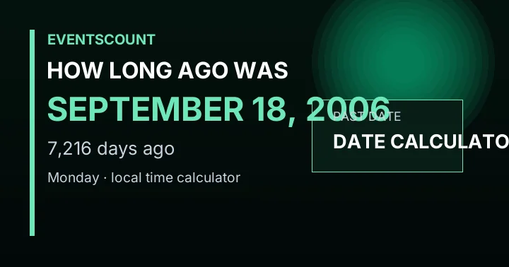 How Long Ago Was September 18, 2006?