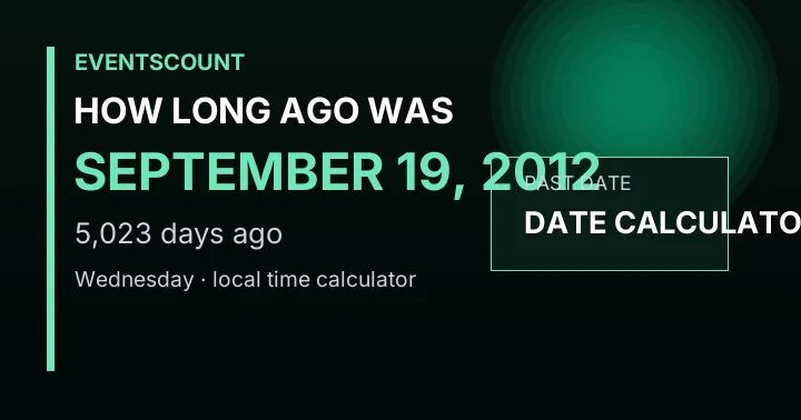 How Long Ago Was September 19, 2012?