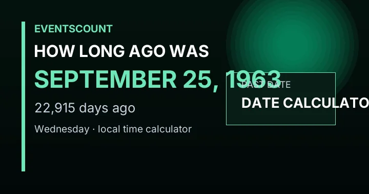 How Long Ago Was September 25, 1963?