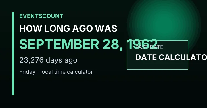 How Long Ago Was September 28, 1962?