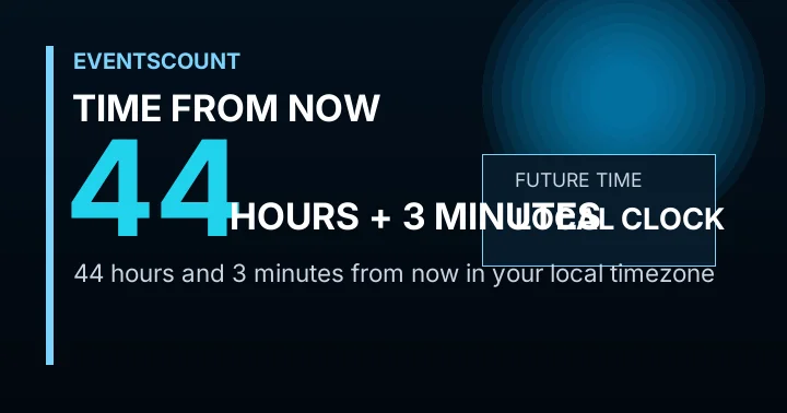 44 Hours 3 Minutes From Now