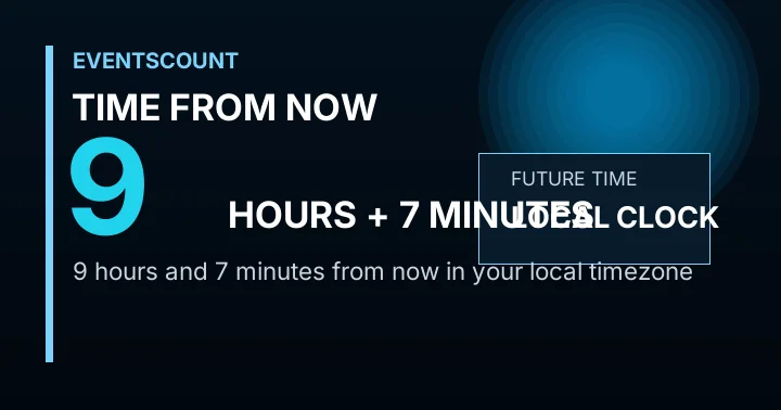 9 Hours 7 Minutes From Now